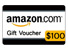 $100 Amazon Gift Card + 100 Bids!