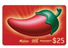 $25 Chili's Gift Card + 15 Bids!
