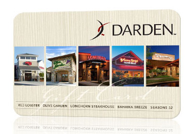 $25 Darden Restaurants Gift Card