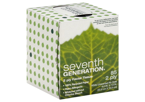 Seventh Generation Facial Tissues, Unscented, 2 Ply, 85 tissues