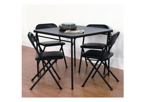 Mainstays 5 Piece Card Table and Chair Set, Black