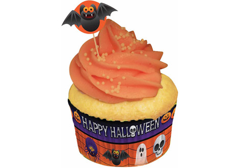 Cupcake Liners and Picks Halloween Decoration