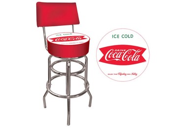 Vintage Coca-Cola Coke Pub Stool with Back