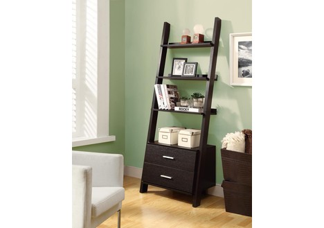 Monarch Specialties Cappuccino 69-inch Ladder Bookcase