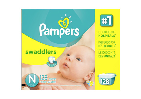 Pampers Swaddlers Newborn Diapers, 128 count