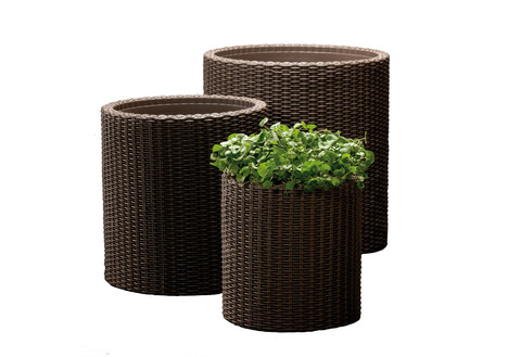 Keter 3-Piece Rattan Planter Set