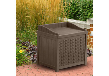 Suncast 22 Gallon Resin Wicker Storage Seat